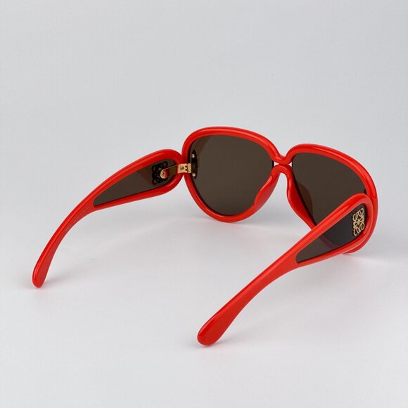 Loewe x Paula’s Ibiza Sunglasses – Orange Pilot Frame Brown Lenses LW40132I 42E - Picture 5 of 11